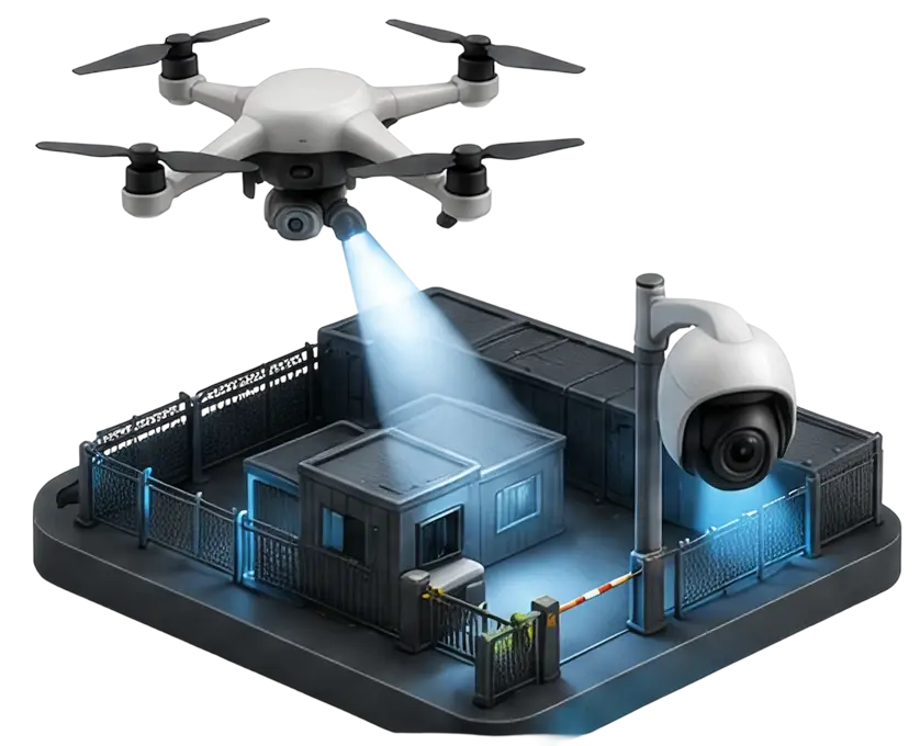 Drone measuring a material stockpile for volume calculation